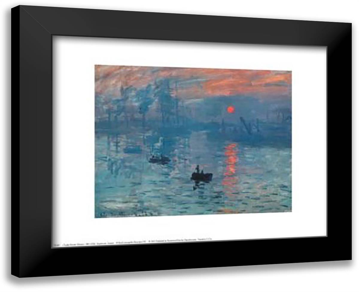 Impression, Sunrise, c.1872 (blue) 18x15 Black Modern Wood Framed Art Print Poster by Monet, Claude