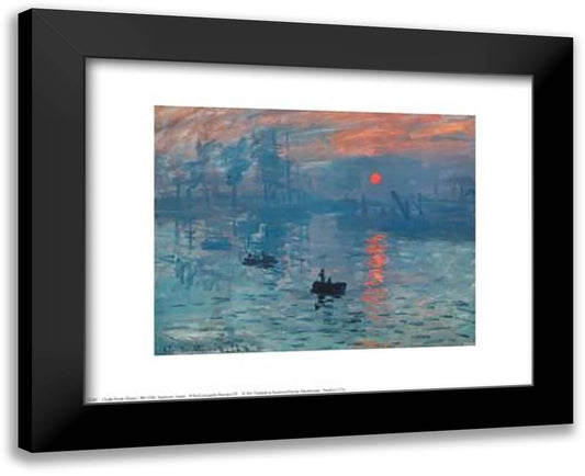 Impression, Sunrise, c.1872 (blue) 18x15 Black Modern Wood Framed Art Print Poster by Monet, Claude