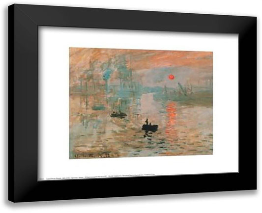 Impression, Sunrise, c.1872 (green) 18x15 Black Modern Wood Framed Art Print Poster by Monet, Claude