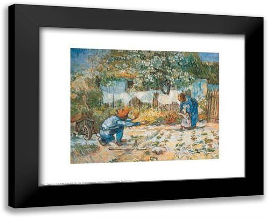 First Steps 18x15 Black Modern Wood Framed Art Print Poster by Van Gogh, Vincent