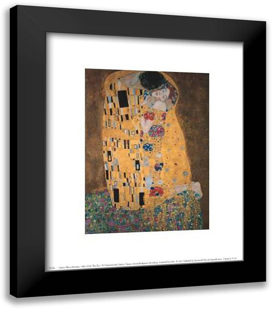 Kiss 12x14 Black Modern Wood Framed Art Print Poster by Klimt, Gustav