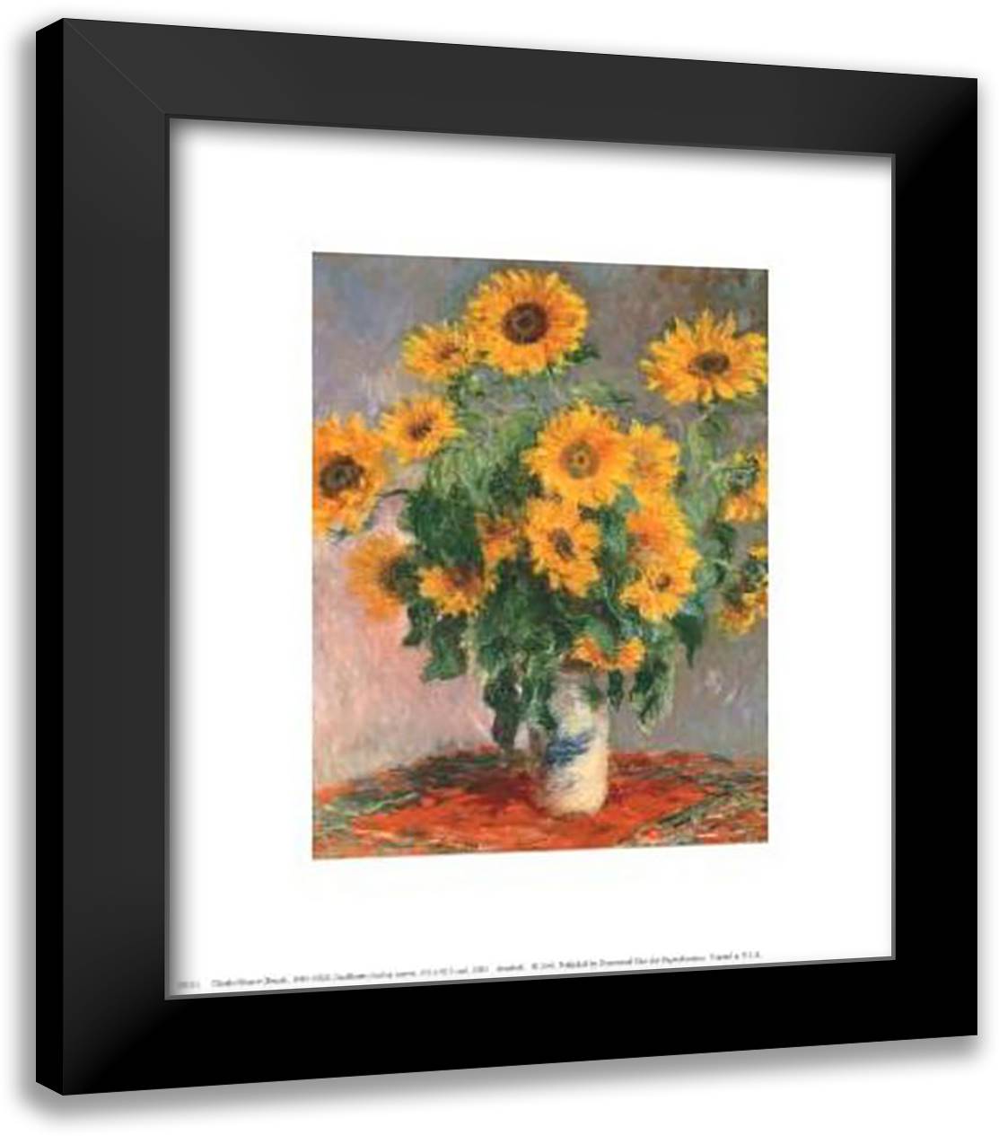 Sunflowers 12x14 Black Modern Wood Framed Art Print Poster by Monet, Claude