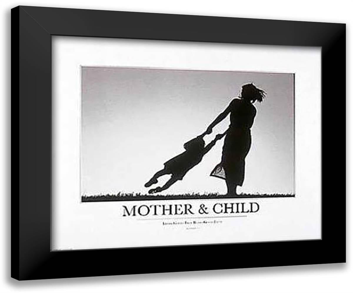 Mother and Child 24x20 Black Modern Wood Framed Art Print Poster
