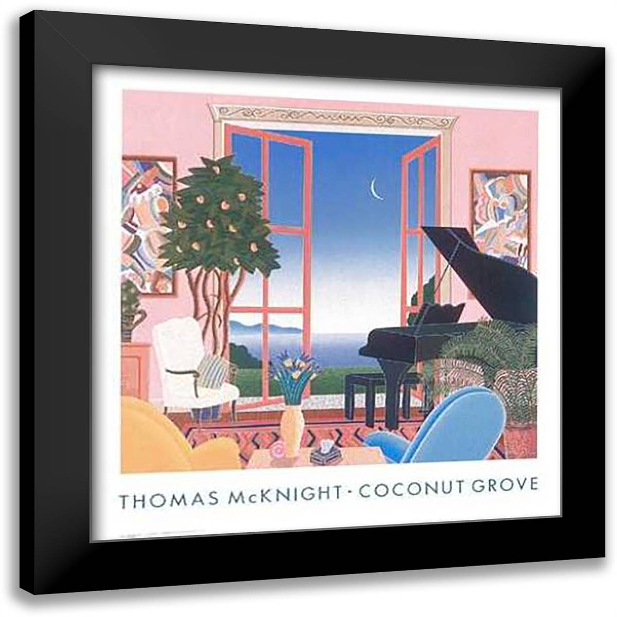 Coconut Grove 28x28 Black Modern Wood Framed Art Print Poster by McKnight, Thomas