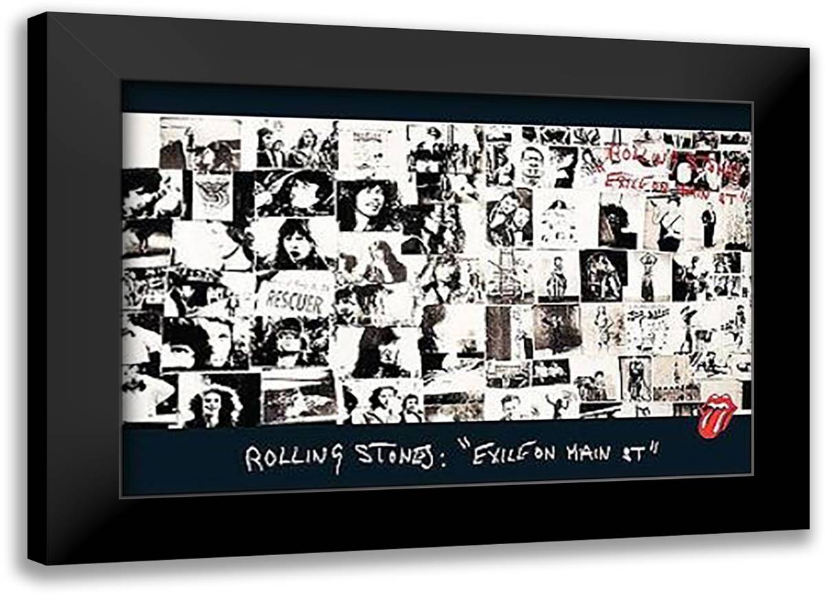 Rolling Stones, exile on main street 40x28 Black Modern Wood Framed Art Print Poster by Frank, Robert