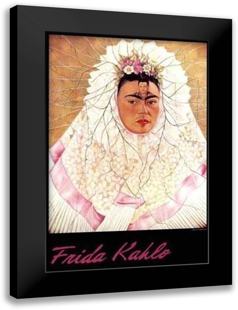 Diego En Mi Piensamento 22x32 Black Modern Wood Framed Art Print Poster by Kahlo, Frida