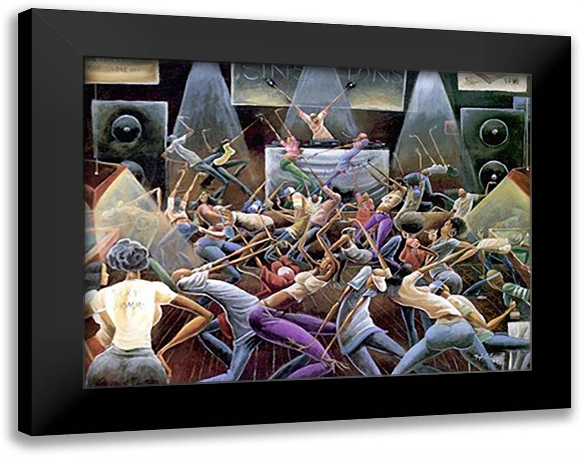Jump Off 40x28 Black Modern Wood Framed Art Print Poster by Morrison, Frank