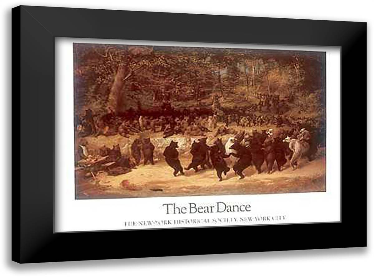 Bear Dance 40x28 Black Modern Wood Framed Art Print Poster by Beard, William