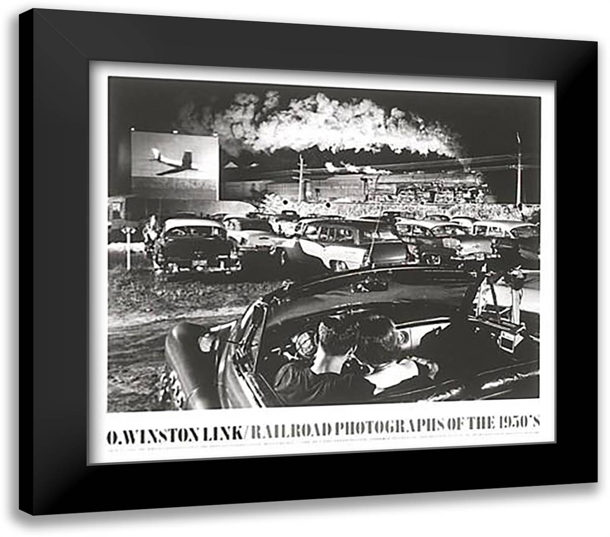 Hot Shot Eastbound 32x28 Black Modern Wood Framed Art Print Poster by Link, O. Winston