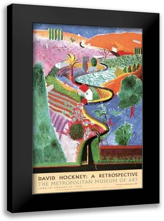 Nichols Canyon (Met) 28x40 Black Modern Wood Framed Art Print Poster by Hockney, David