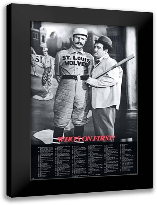 Abbott and Costello: Who's On First? 26x38 Black Modern Wood Framed Art Print Poster