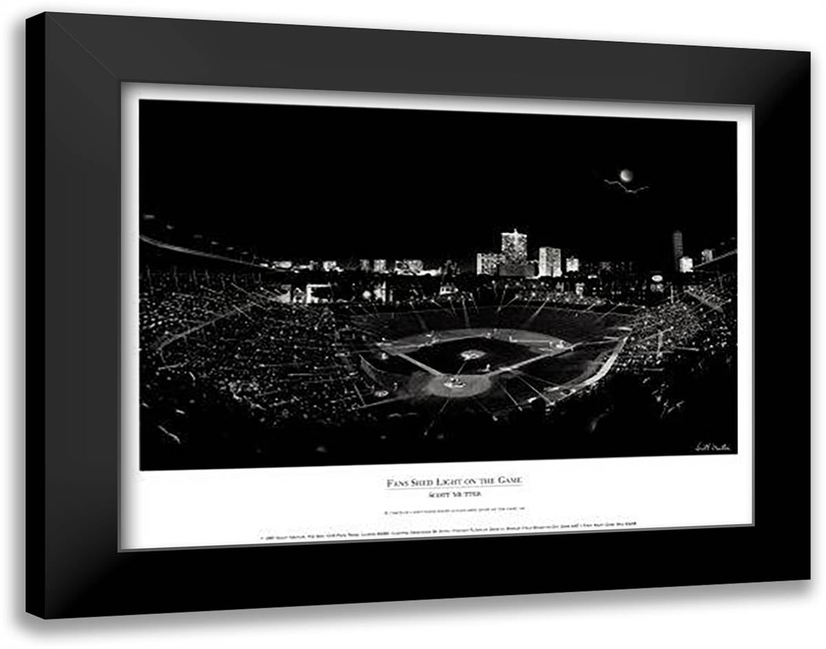 Fans Shed Light 28x22 Black Modern Wood Framed Art Print Poster by Mutter, Scott