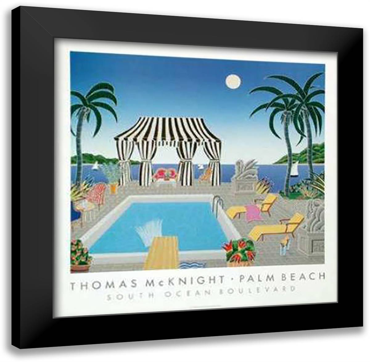 South Ocean Boulevard 28x28 Black Modern Wood Framed Art Print Poster by McKnight, Thomas
