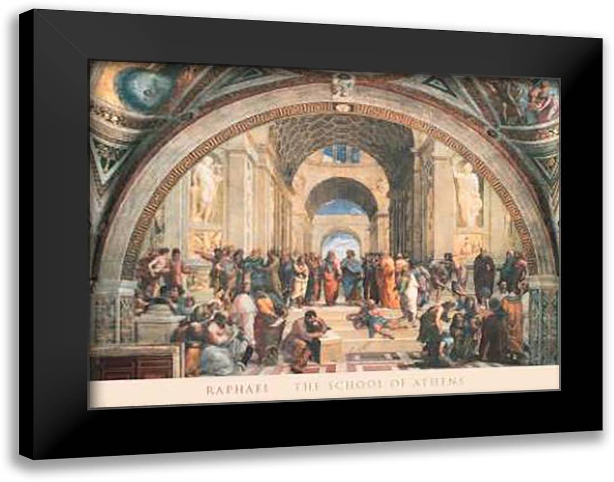 The School of Athens, c.1511 40x28 Black Modern Wood Framed Art Print Poster by Raphael
