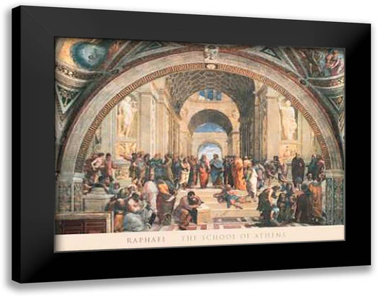 The School of Athens, c.1511 40x28 Black Modern Wood Framed Art Print Poster by Raphael