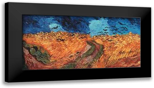 Wheatfield with Crows 36x28 Black Modern Wood Framed Art Print Poster by Van Gogh, Vincent