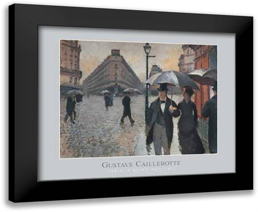 Paris a Rainy Day 1877 34x28 Black Modern Wood Framed Art Print Poster by Caillebotte, Gustave