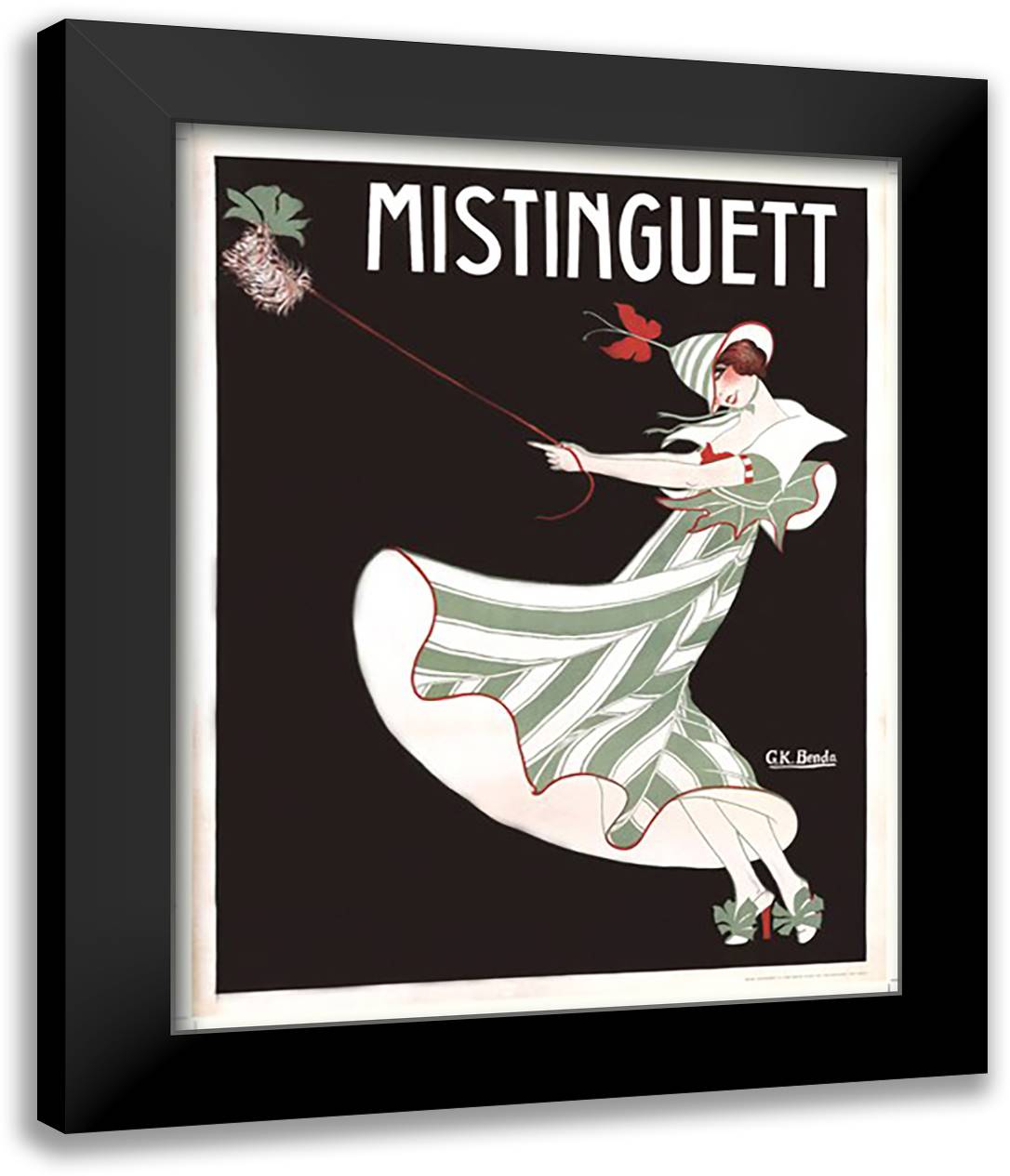 Mistinguett 23x29 Black Modern Wood Framed Art Print Poster by Benda, G. K.