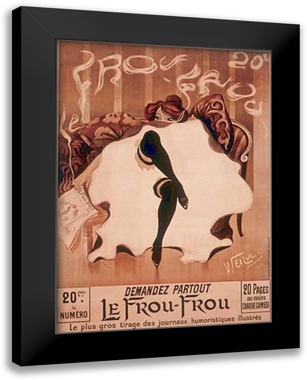 Le Frou-Frou, c.1900 23x30 Black Modern Wood Framed Art Print Poster by Weiluc, Lucien-Henri