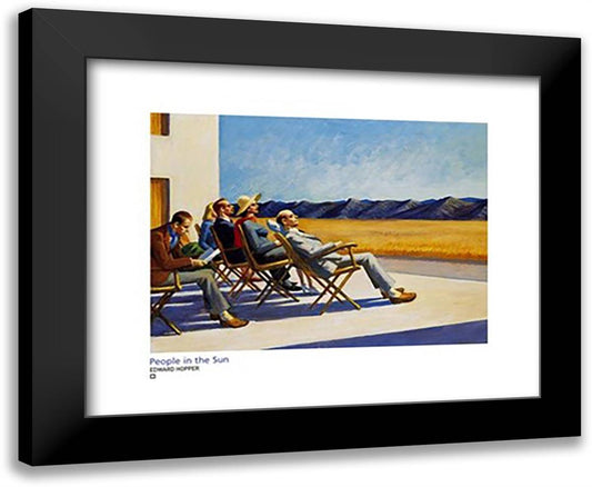 People In The Sun 24x20 Black Modern Wood Framed Art Print Poster by Hopper, Edward