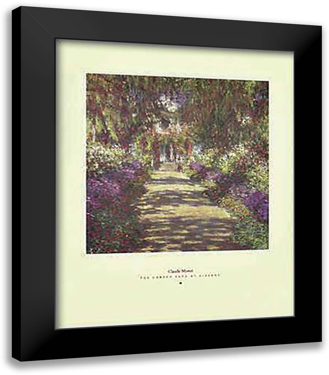 Garden Path At Giverny 20x24 Black Modern Wood Framed Art Print Poster by Monet, Claude