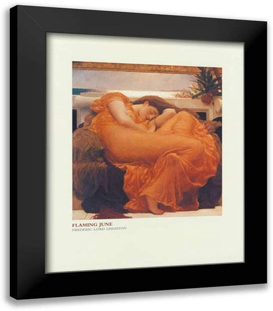 Flaming June, c.1895 20x24 Black Modern Wood Framed Art Print Poster by Leighton, Frederic