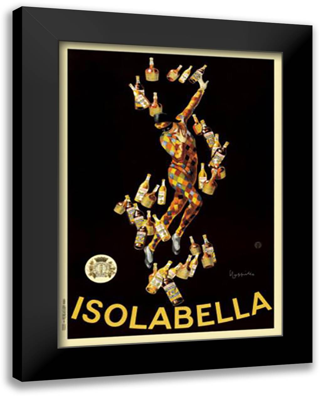 Isolabella 28x40 Black Modern Wood Framed Art Print Poster by Cappiello, Leonetto