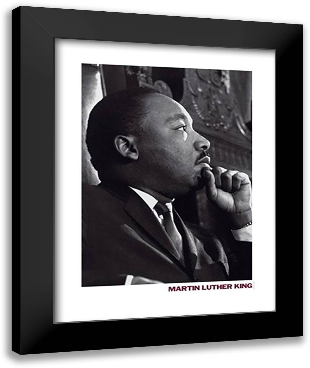 Martin Luther King 28x36 Black Modern Wood Framed Art Print Poster
