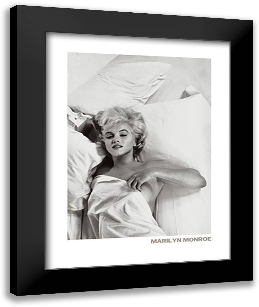 Marilyn Monroe In Bed 28x36 Black Modern Wood Framed Art Print Poster by Arnold, Eve