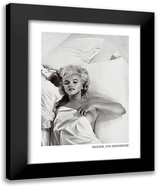 Marilyn Monroe In Bed 28x36 Black Modern Wood Framed Art Print Poster by Arnold, Eve