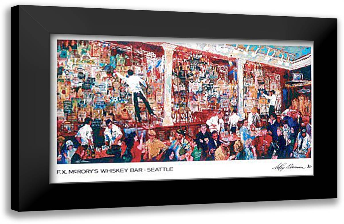 Mcrory's Bar 40x22 Black Modern Wood Framed Art Print Poster by Neiman, LeRoy
