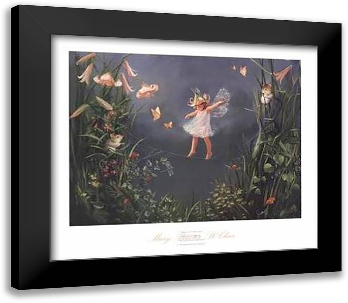 In My Secret Garden 32x28 Black Modern Wood Framed Art Print Poster by St. Clair, Mary Baxter