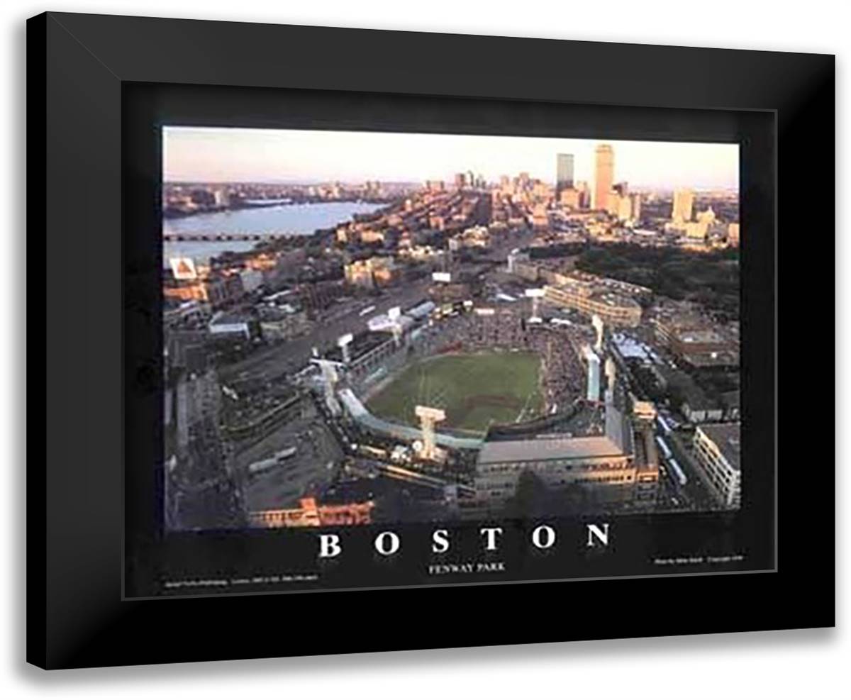 Boston, Massachusetts - Fenway Park 32x26 Black Modern Wood Framed Art Print Poster by Smith, Mike