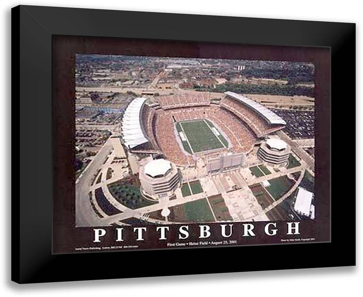 Pittsburgh, Pennsylvania - Heinz Field ( 32x26 Black Modern Wood Framed Art Print Poster by Smith, Mike