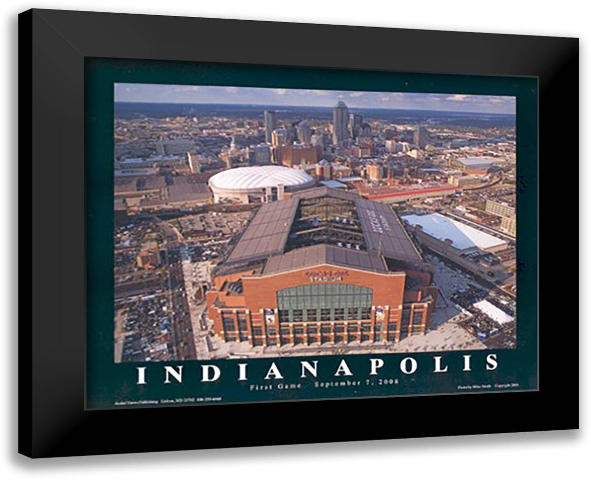 Indianapolis Colts, Lucas Oil Stadium, Indiana 32x26 Black Modern Wood Framed Art Print Poster by Smith, Mike