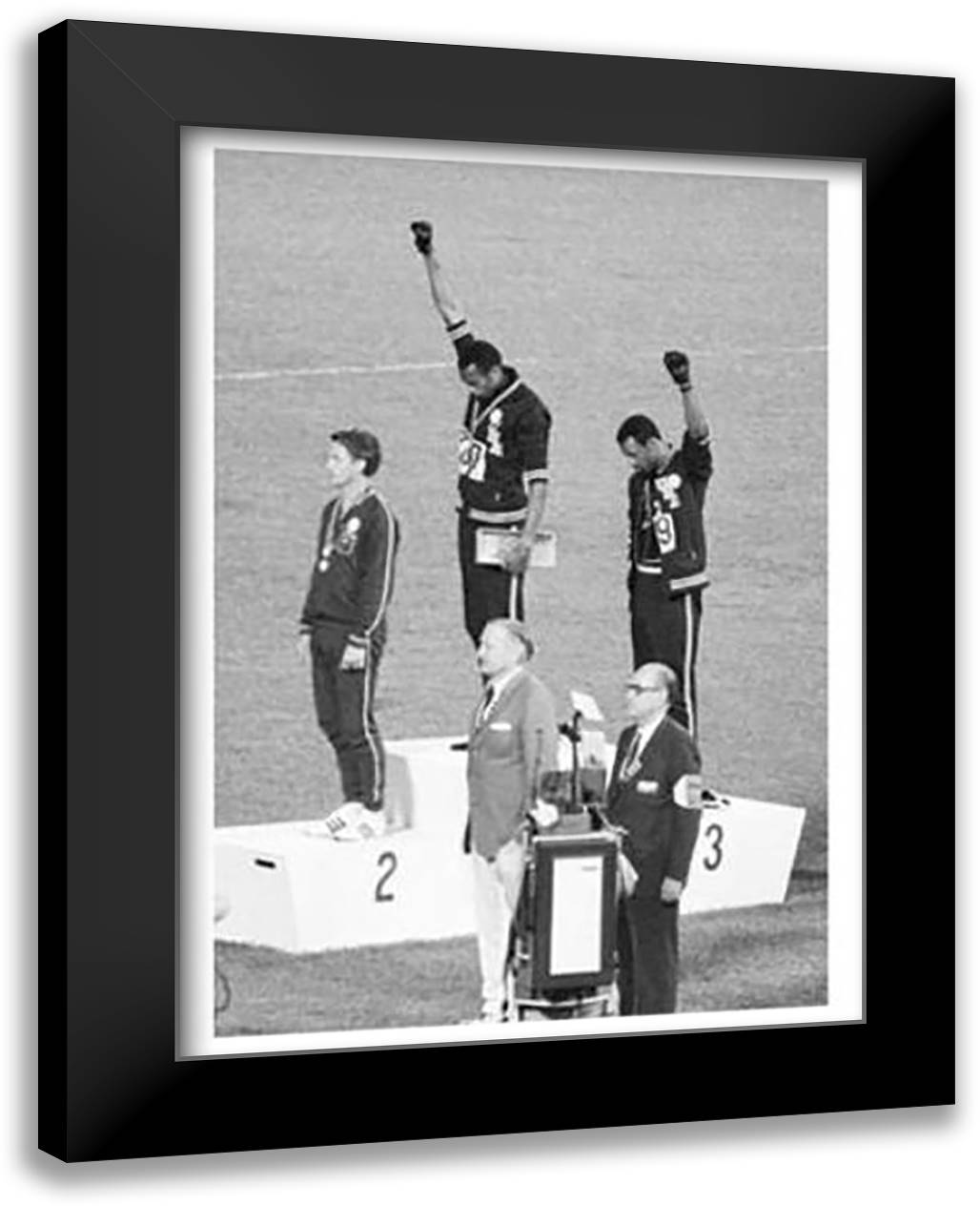 1968 Mexico Olympics - Black Power Salute 15x18 Black Modern Wood Framed Art Print Poster