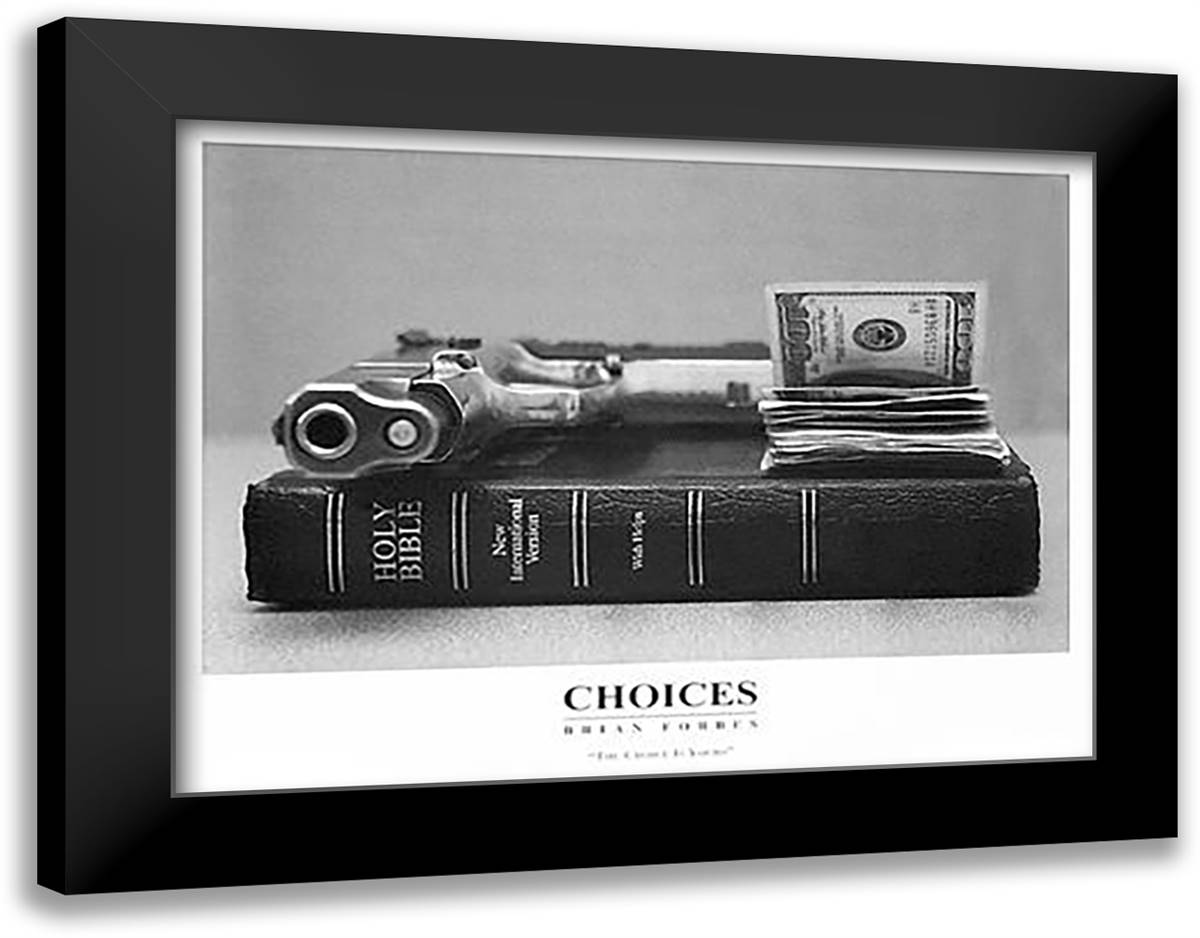 Choices 18x15 Black Modern Wood Framed Art Print Poster by Forbes, Brian