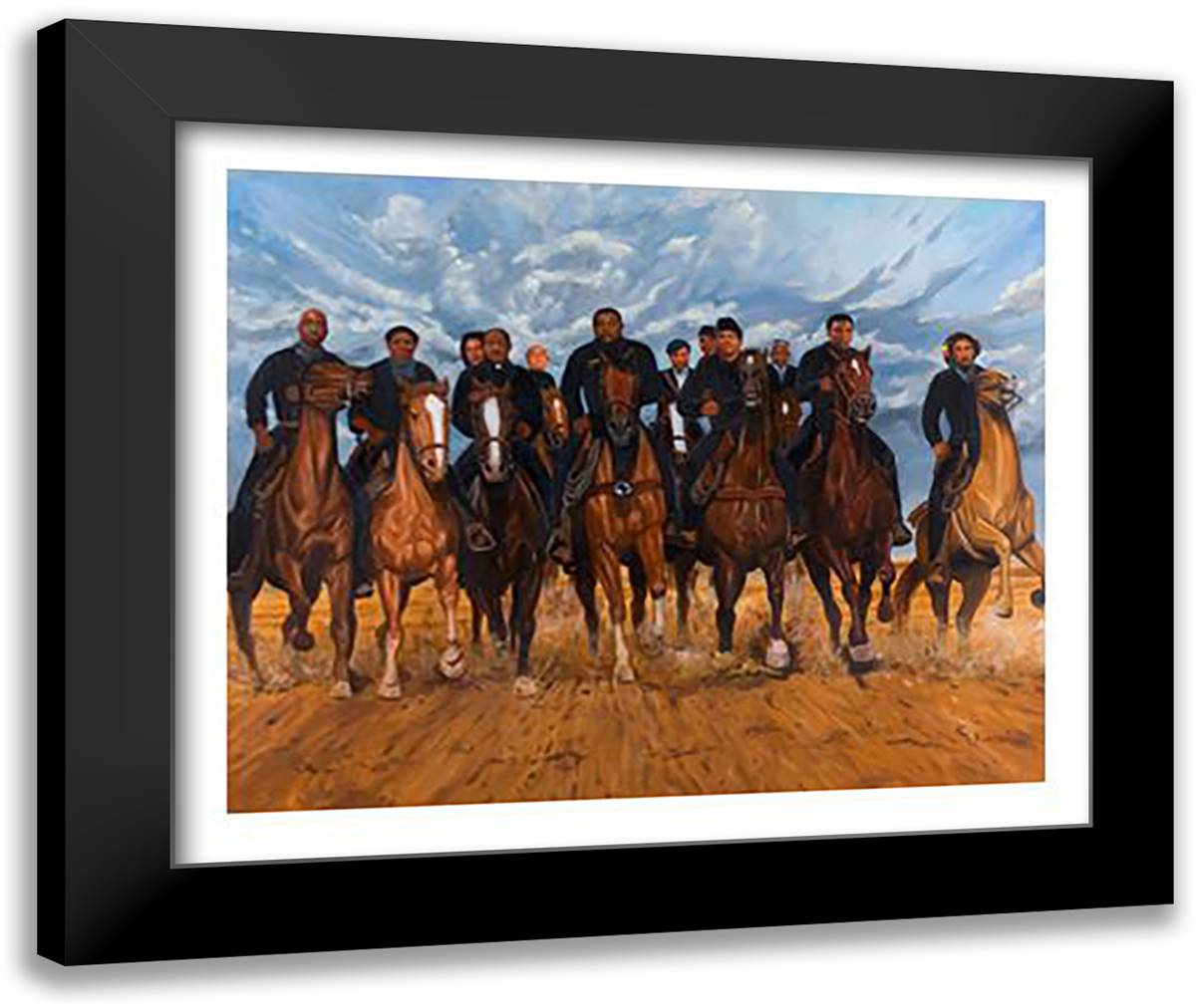 Freedom Riders 15x13 Black Modern Wood Framed Art Print Poster by Brathwaite, Kolongi