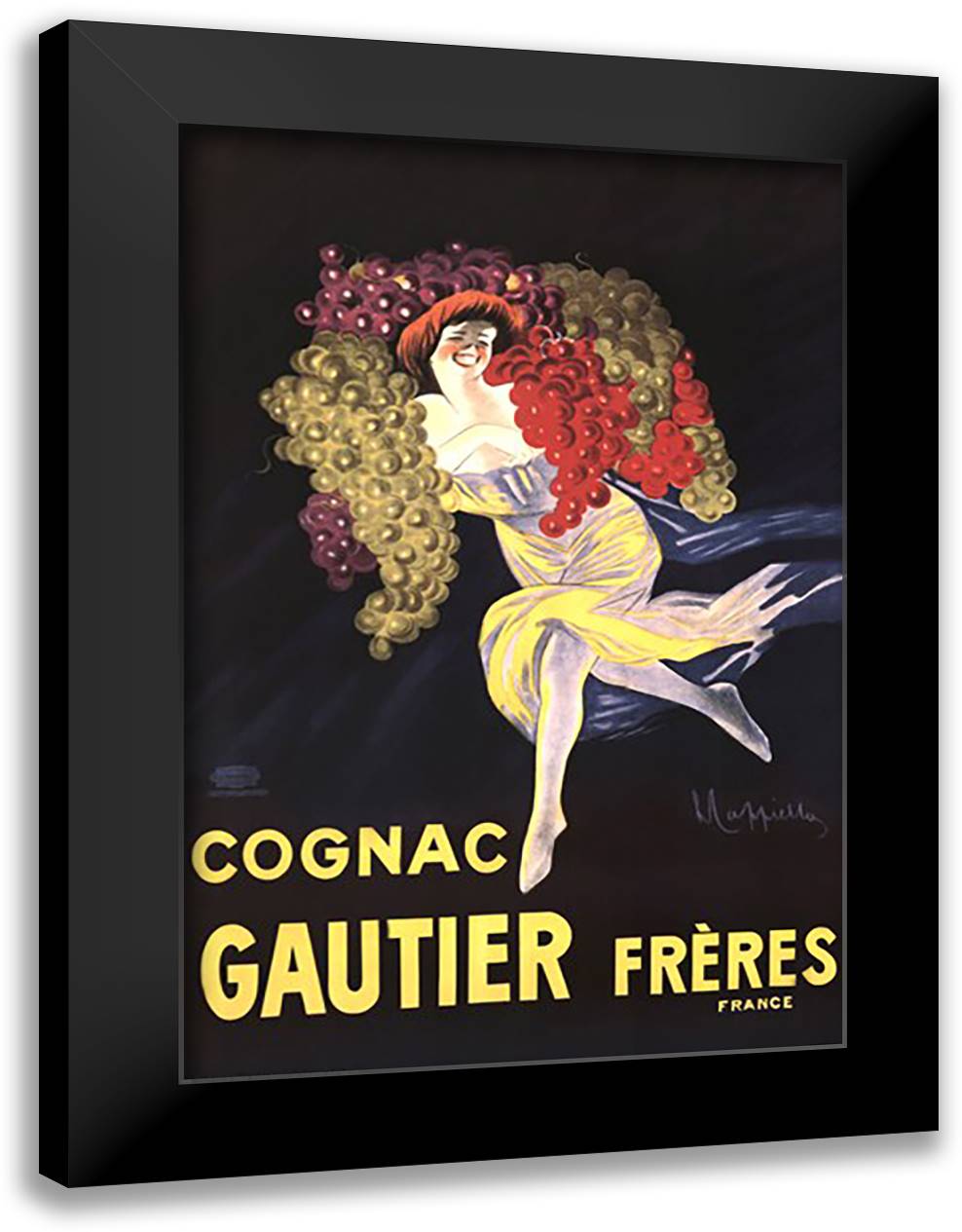 Cognac Gautier Freres 28x40 Black Modern Wood Framed Art Print Poster