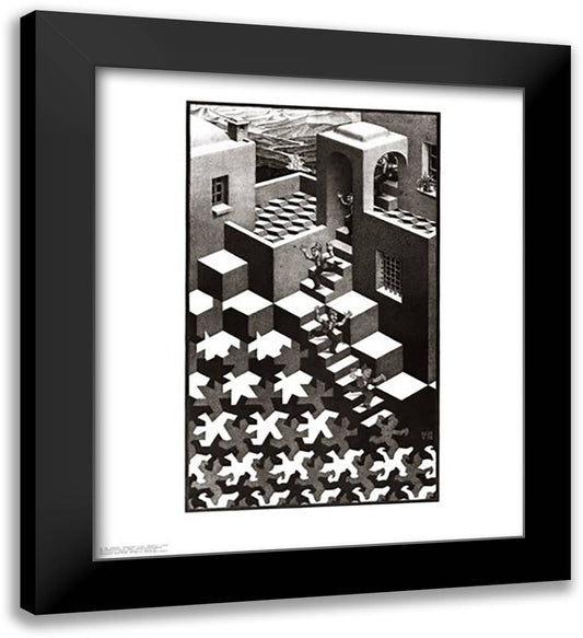 Cycle 26x30 Black Modern Wood Framed Art Print Poster by Escher, M.C.