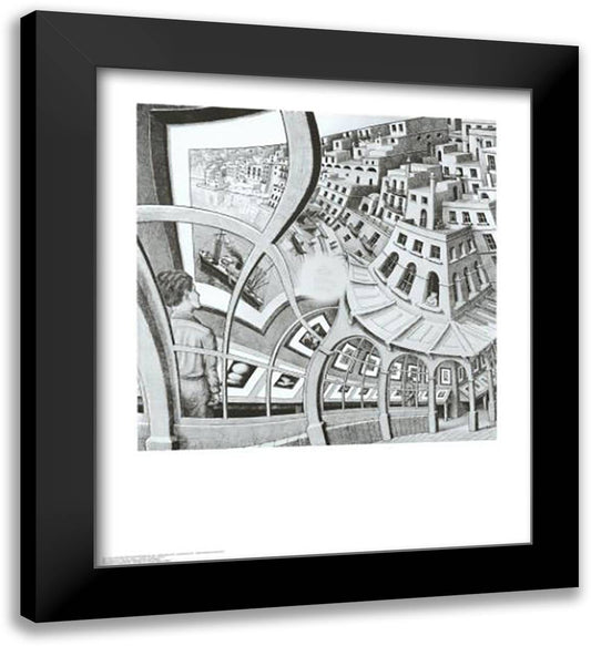 Print Gallery 26x30 Black Modern Wood Framed Art Print Poster by Escher, M.C.