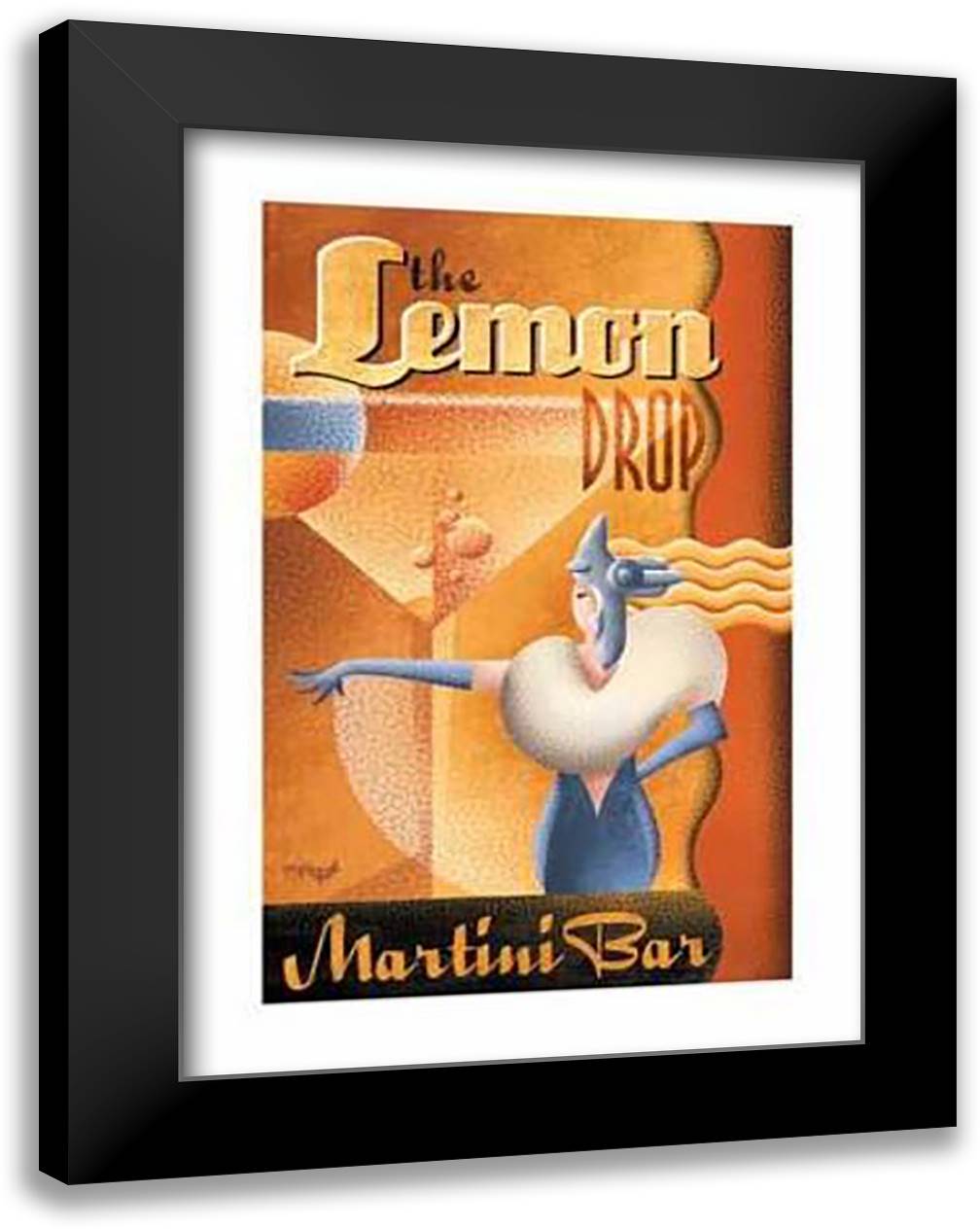 Lemon Drop Martini Bar 27x40 Black Modern Wood Framed Art Print Poster by Kungl, Michael