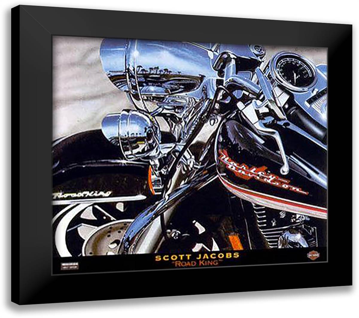 Road King 32x28 Black Modern Wood Framed Art Print Poster by Jacobs, Scott