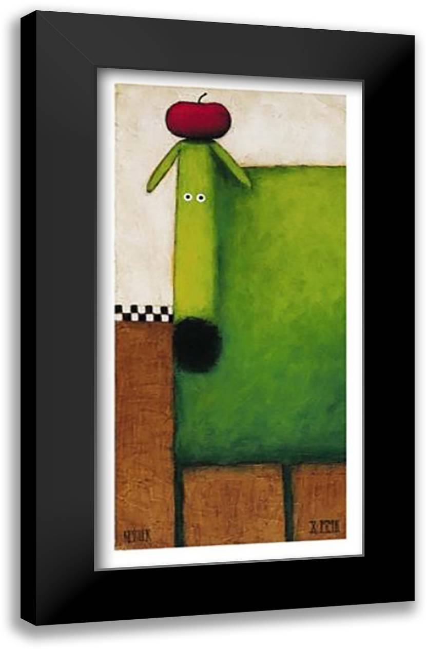 Green Dog II 13x24 Black Modern Wood Framed Art Print Poster by Kessler, Daniel