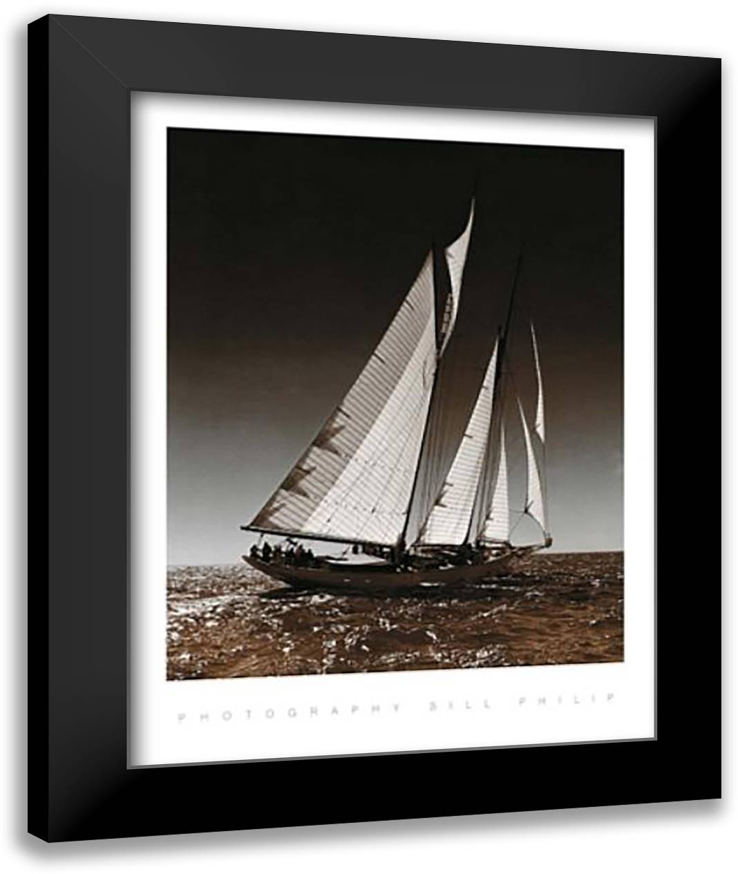 Sailing at Cowes I 20x24 Black Modern Wood Framed Art Print Poster by Philip, Bill