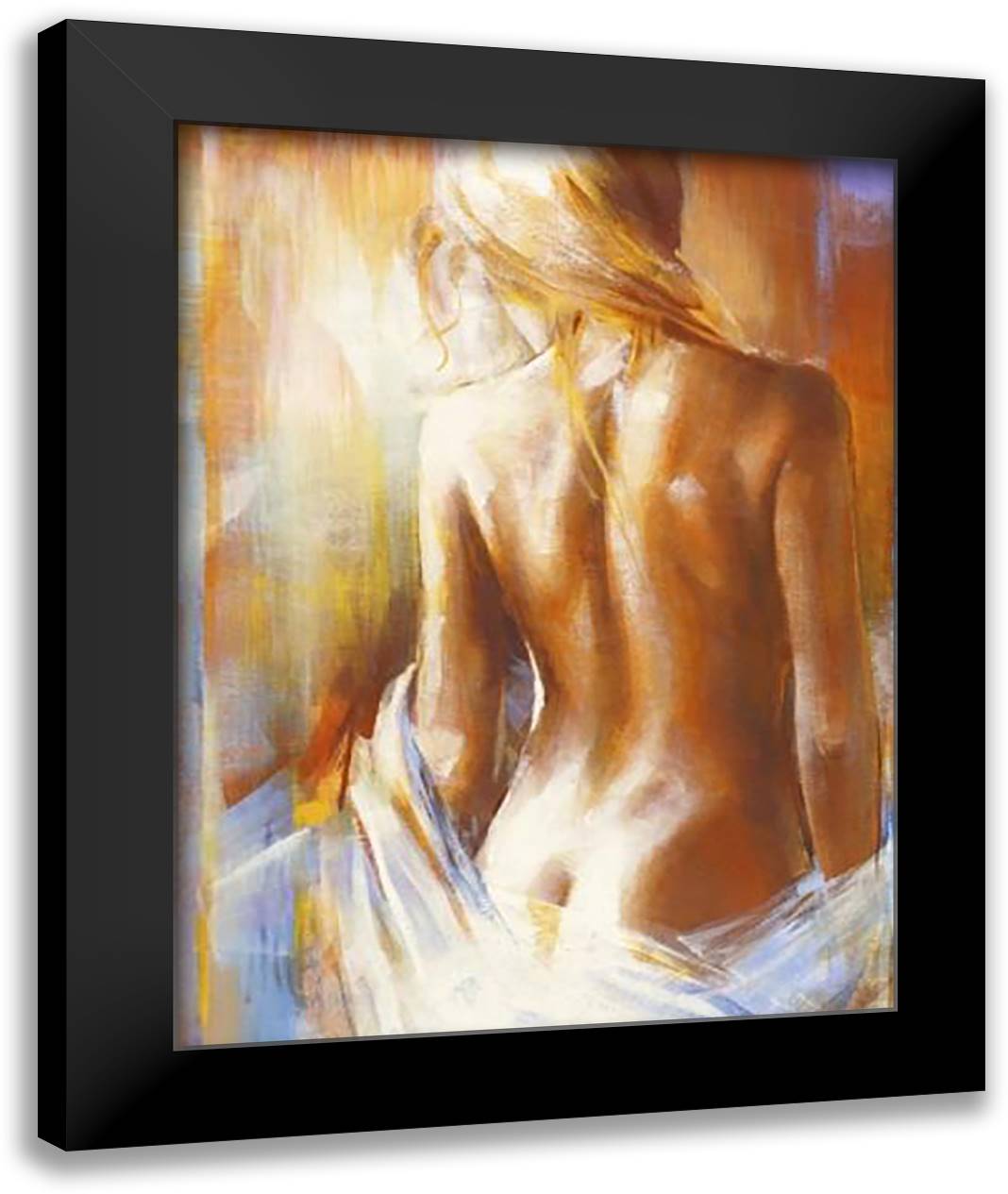 Nu de Dos II 20x24 Black Modern Wood Framed Art Print Poster by Dumas, Michael