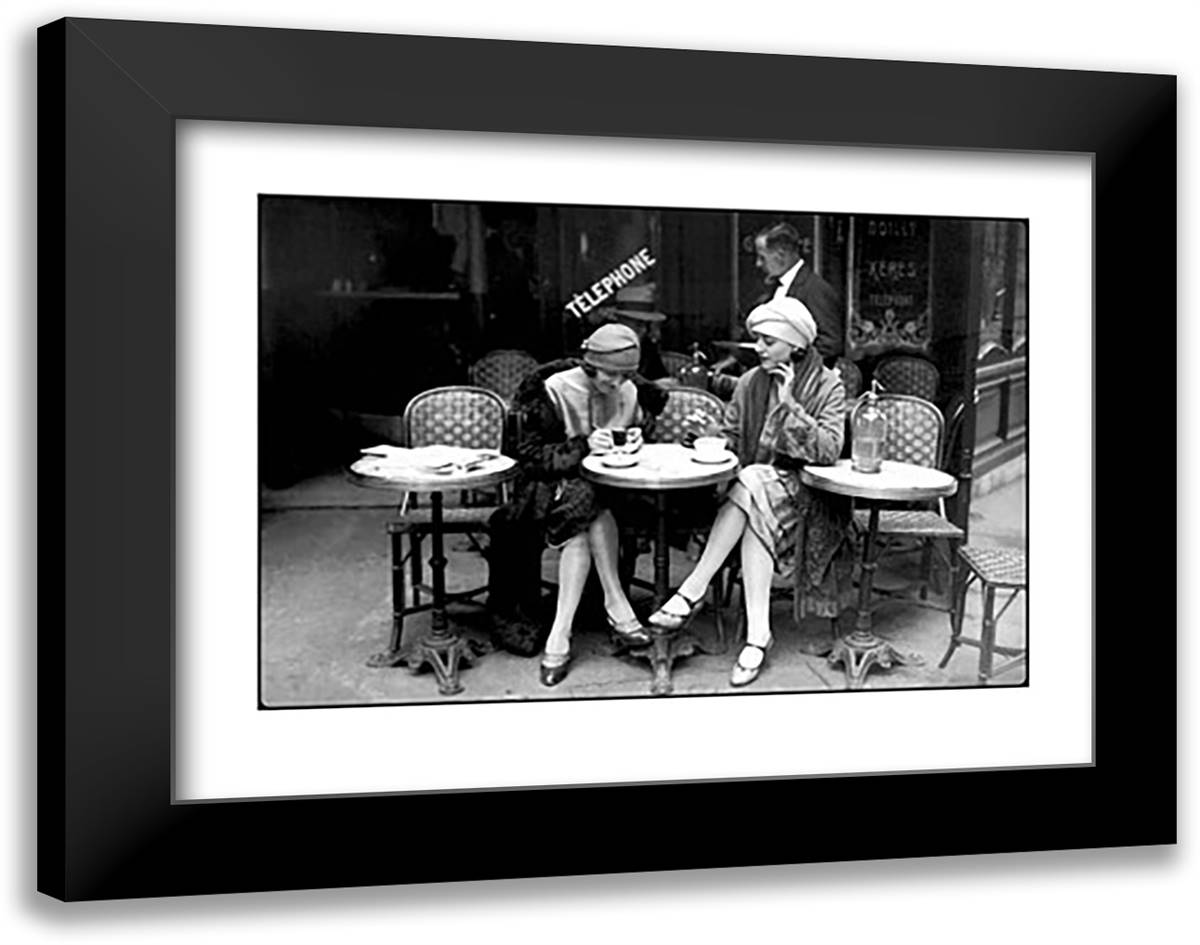 Cafe et Cigarette, Paris, 1925 36x28 Black Modern Wood Framed Art Print Poster by Viollet, Roger