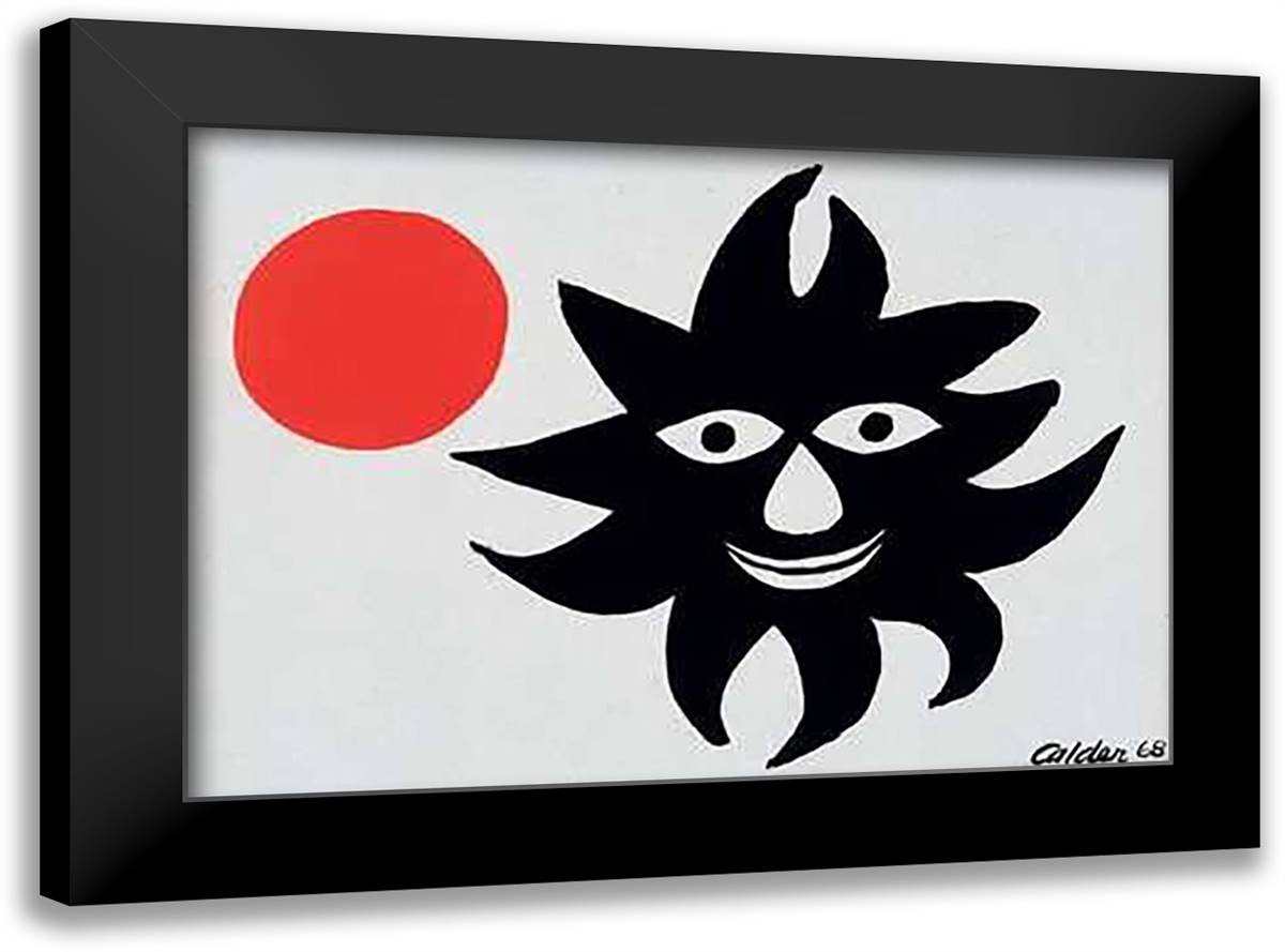 Red Sun 39x28 Black Modern Wood Framed Art Print Poster by Calder, Alexander