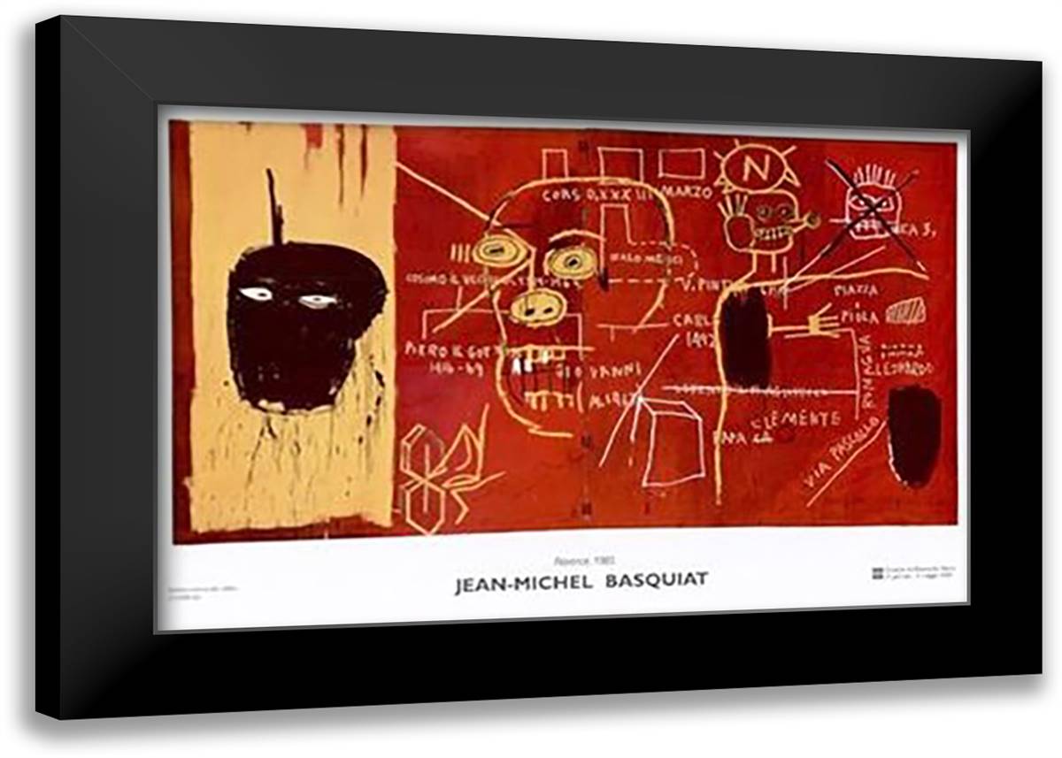 Florence, 1983 40x28 Black Modern Wood Framed Art Print Poster by Basquiat, Jean-Michel