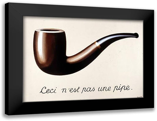 Le Trahison des Images, 1929 32x24 Black Modern Wood Framed Art Print Poster by Magritte, Rene